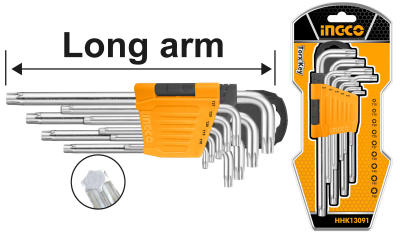 SET 9 CHIAVI TORX C/FORO CORTE INGCO