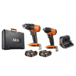 KIT TRAPANO A PERCUSSIONE + AVVITATORE 1/4 18V 2 BATTERIA 2AH AEG