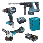 KIT TRAP. DHP484+ MINIFLEX DGA504+ DHR243+ 2 BATT. 5AH MAKITA
