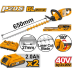 TAGLIASIEPI ELETT.40V+2BATT.CON CARIC.INGCO