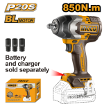 AVVITATORE AD IMPULSI 20V NUDO 850 INGCO