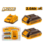 KIT 2 BATTERIE 4Ah + CARICABAT.2AH INGCO