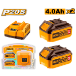 KIT 2 BATTERIE 4Ah + CARICABATTERIA INGCO