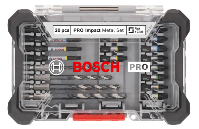 Set misto avvitamento e foratura metallo PRO Impact Metal, 20 pz