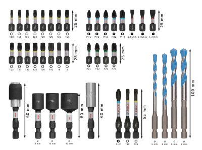 Set misto avvitamento e foratura multimateriale PRO Impact Multiconstruc