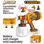 PISTOLA SPRAY 800ML A BATT.NUDA INGCO