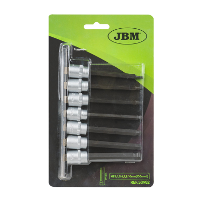SET DI 7 INSERTI ALLEN A SFERA CON BUSSOLE 3/8 JBM