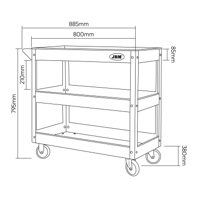 CARRELLO CON 3 RIPIANI JBM