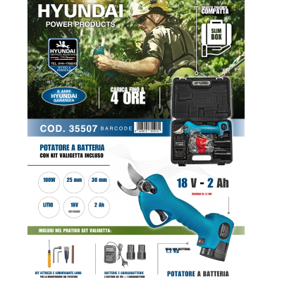 VINCO & HYUNDAI POTATORE A BATTERIA HYUNDAI 18V. 2AH