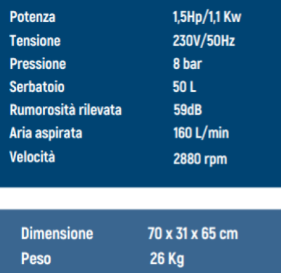 VINCO & HYUNDAI COMPRESSORE OIL FREE 50LT 1,5HP VINCO