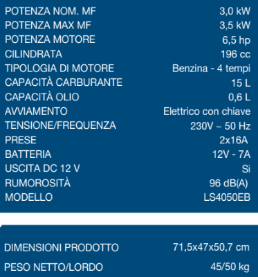VINCO & HYUNDAI GENERATORE LS 3,5 KW 196CC HYUNDAI