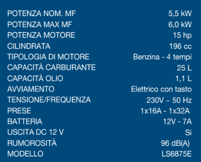 VINCO & HYUNDAI GENERATORE LS 6 KW 420CC HYUNDAI