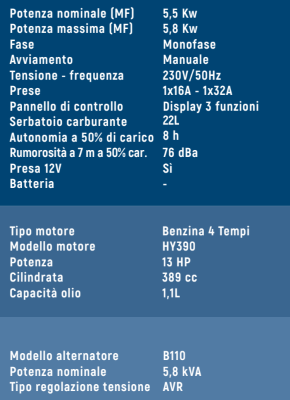 VINCO & HYUNDAI GENERATORE BENZ. 5,5KW 220V AVV.MAN. HYUNDAI