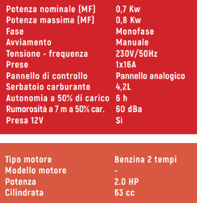 VINCO & HYUNDAI GENERATORE PORTATILE 2T POLAR 0,8KW VINCO